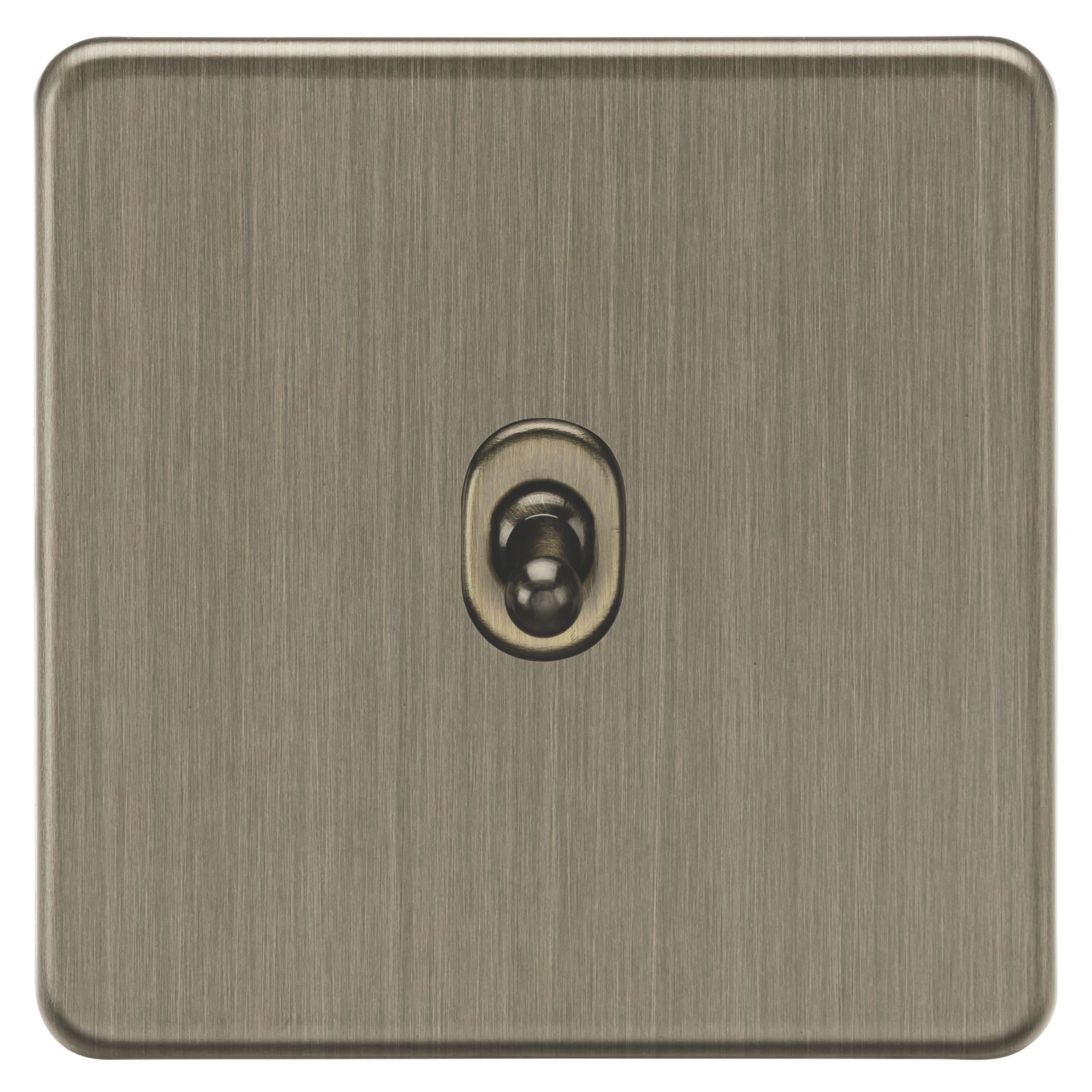 Knightsbridge Screwless 10AX 1-Gang 2-Way Toggle Light Switch Antique Brass (554CR)