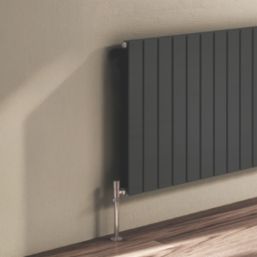 Reina Flat Single 600mm x 1254mm 3008BTU Anthracite Horizontal Designer Radiator