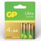 GP Batteries Ultra AA 1.5V Alkaline Batteries 4 Pack