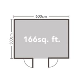 Forest Arley 19' 6" x 10' (Nominal) Pent Timber Log Cabin with Assembly