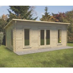 Forest Arley 19' 6" x 10' (Nominal) Pent Timber Log Cabin with Assembly