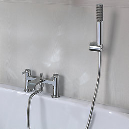 Swirl Ayre Deck-Mounted  Bath Shower Mixer Chrome Plated