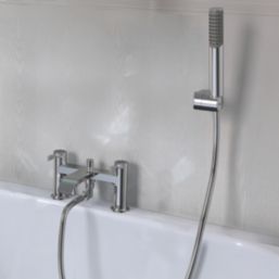 Swirl Ayre Chrome-Plated 126mm Deck Mounted Dual Control Manual Shower Mixer Tap