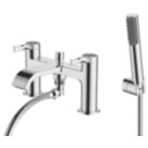 Swirl Ayre Chrome-Plated 126mm Deck Mounted Dual Control Manual Shower Mixer Tap