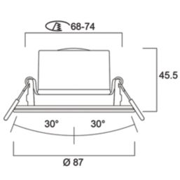 Sylvania SylSpot Fixed  LED Recessed Spotlight White 5.5W 550lm
