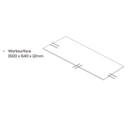 Mariz  Vena Black Composite Kitchen Worktop 640mm x 1500mm x 12mm