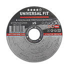 Stainless Steel Inox / Metal Cutting Discs 4 1/2" (115mm) x 1 x 22.2mm 5 Pack