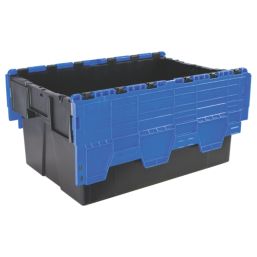 Barton 56Ltr 400mm x 600mm x 310mm Black / Blue Container with Attached Lid