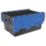 Barton 56Ltr 400mm x 600mm x 310mm Black / Blue Container with Attached Lid