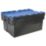 Barton 56Ltr 400mm x 600mm x 310mm Black / Blue Container with Attached Lid