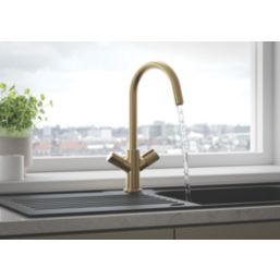 Bristan Fern Mono Sink Mixer Tap Brushed Brass