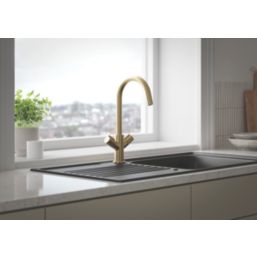 Bristan Fern Mono Sink Mixer Tap Brushed Brass