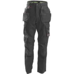 Hard Yakka Raptor Active Holster Work Trousers Black 38" W 32.5" L