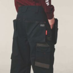 Hard Yakka Raptor Active Holster Work Trousers Black 38" W 32.5" L