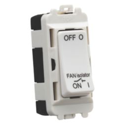 Knightsbridge  10A Grid 3-Pole Fan Isolator Switch White