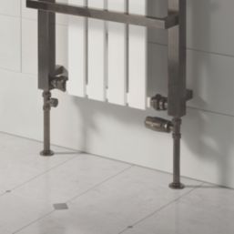 Reina Modal TRV 15mm x 15mm Oild Bronze Straight & L/S Designer Thermostatic Radiator Valve & Lockshield