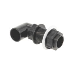 FloPlast Overflow Bent Tank Connector Black 21.5mm 5 Pack