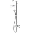 Aqualisa Link Exposed Retrofit Gravity-Pumped Ceiling-Fed Chrome Thermostatic Smart Shower With Diverter