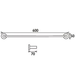 Bristan  Round Towel Rail Black 595mm x 72mm x 48mm