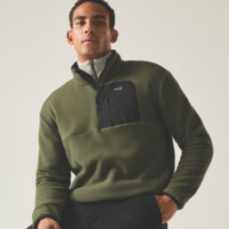 Regatta Frankie Half Zip Fleece Dark Khaki/Black  Medium 39-40" Chest