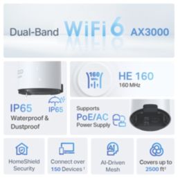 TP-Link Dual-Band Deco X50 Outdoor/Indoor Mesh Wi-Fi System White