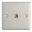 Contactum iConic 1-Gang Female Coaxial TV Socket Brushed Steel with White Inserts