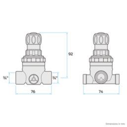 Reliance Valves 312 Compact Pressure Relief Valve Female 1.5-6.0bar 3/4" x 3/4"