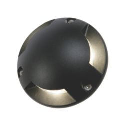 Zink Scout 150mm Outdoor Round LED Ground Lights Black 3W 100lm