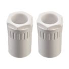 Deta TTE Female Conduit Adaptors 25mm White 2 Pack