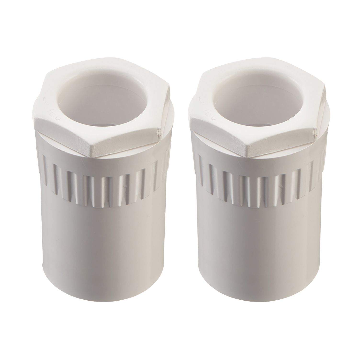 Deta TTE Female Conduit Adaptors 25mm White 2 Pack (555VT)