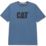 CAT Trademark Logo T-Shirt Short Sleeve Tee Shirts Blue Medium 38" Chest