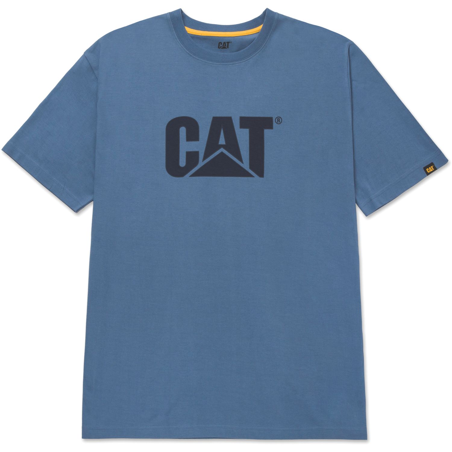 CAT Trademark Logo T-Shirt Short Sleeve Tee Shirts Blue Medium 38" Chest (555XT)
