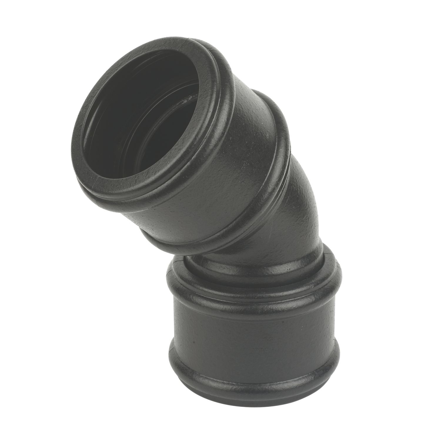 FloPlast Push-Fit/Solvent Weld 135° Double Socket Bend Black 110mm (55677)