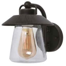 Lutec Cate Outdoor Wall Light Black Rust