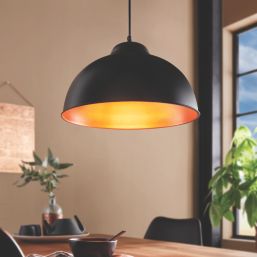 Eglo Truro 2 Pendant Light Black & Copper