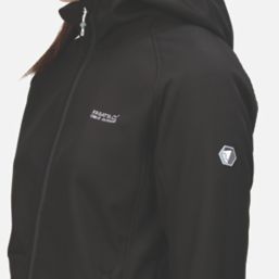 Regatta Arec Womens Softshell Hooded Jacket Black Size 12
