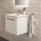 Ideal Standard i.life S Wall Hung Vanity Unit with Black Handle & Basin Matt White 500mm x 375mm x 475mm