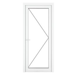 Crystal  Fully Glazed 1-Clear Light Right-Handed White uPVC Back Door 2090mm x 890mm