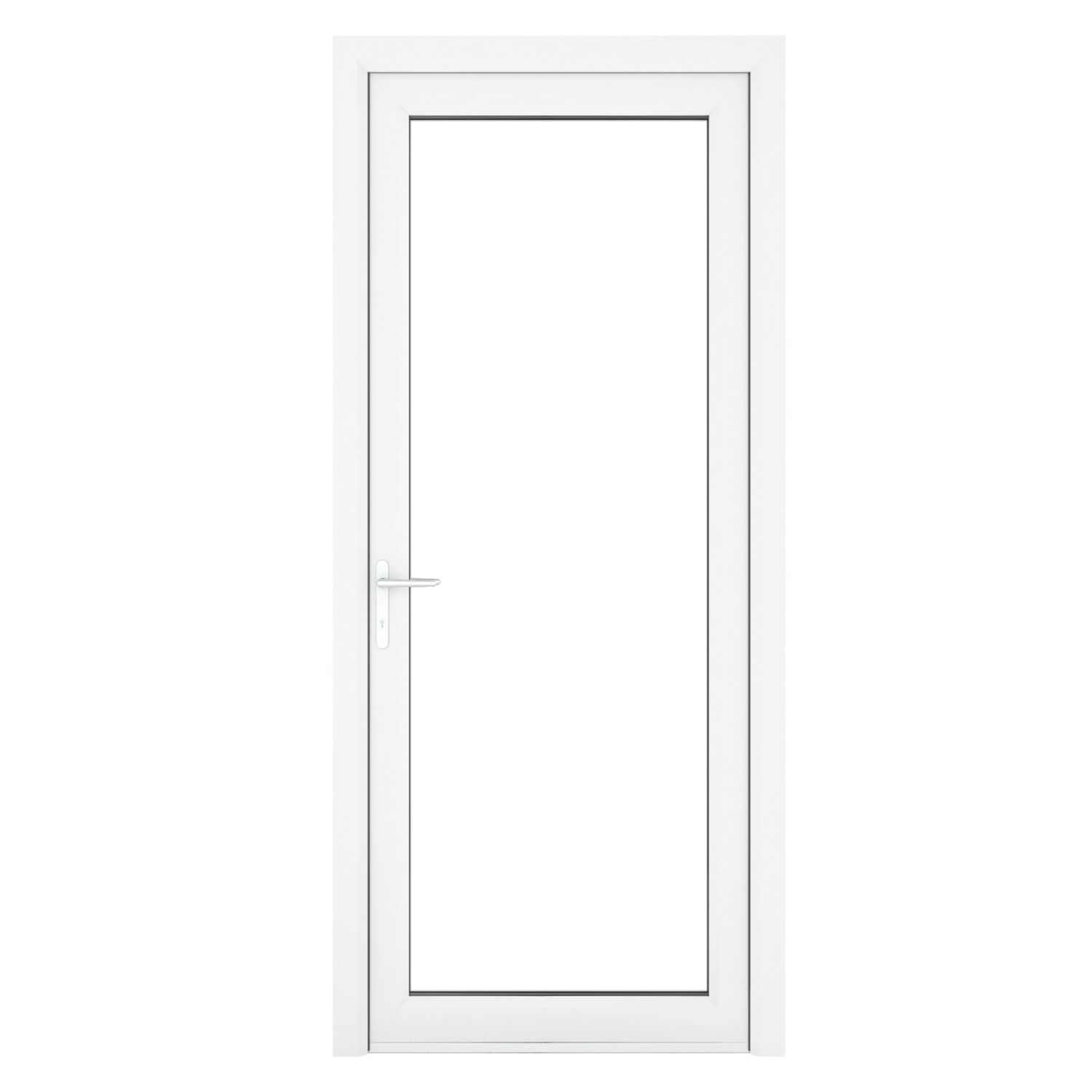 Crystal Fully Glazed 1-Clear Light Right-Handed White uPVC Back Door 2090mm x 890mm (556JP)
