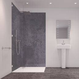 Splashwall  Laminate Bathroom Wall Panel Matt Grey Stone 2440mm x 900mm x 11mm