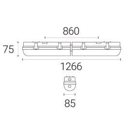 4lite  Single 4ft Non-Maintained Emergency LED Non Corrosive Batten With Microwave Sensor 20W 2088lm 230V