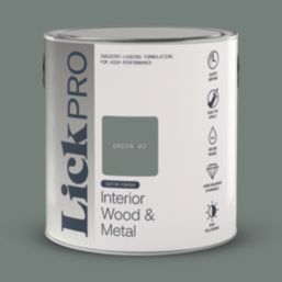 LickPro 2.5Ltr Green 03 Satin Water-Based Trim Paint