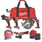 Refurb Milwaukee M18FPP6M3-503B FUEL 18V 3 x 5.0Ah Li-Ion RedLithium Brushless Cordless 6-Piece Power Tool Kit