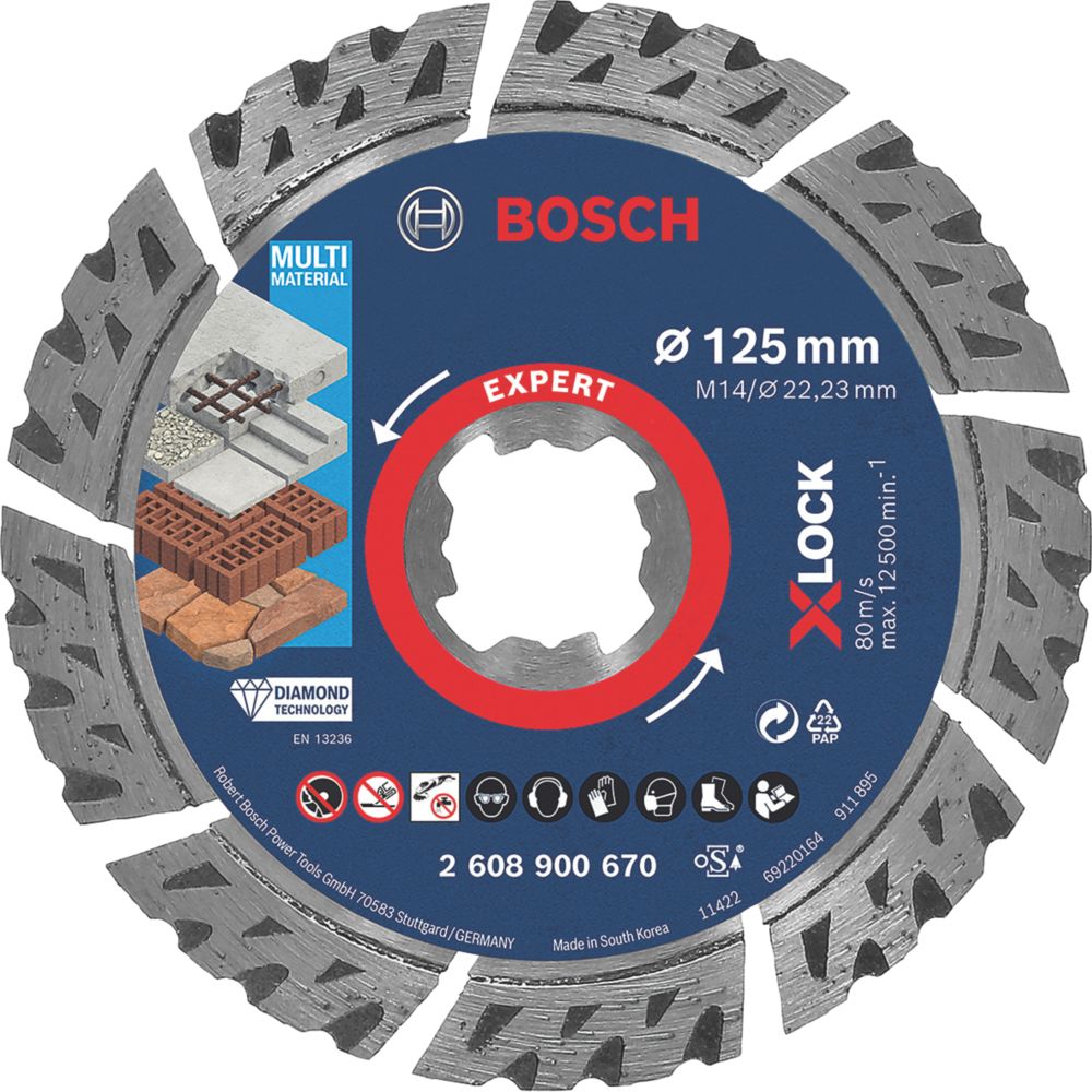 Bosch Expert XLock MultiMaterial Diamond Cutting Disc 125mm Screwfix