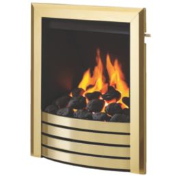 Be Modern Design Brass Slide Control Inset Gas Manual Fire 510mm x 173mm x 605mm