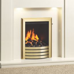 Be Modern Design Brass Slide Control Inset Gas Manual Fire 510mm x 173mm x 605mm