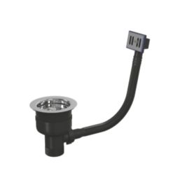 Top-Fix Kitchen Strainer Waste with Overflow Chrome 90mm