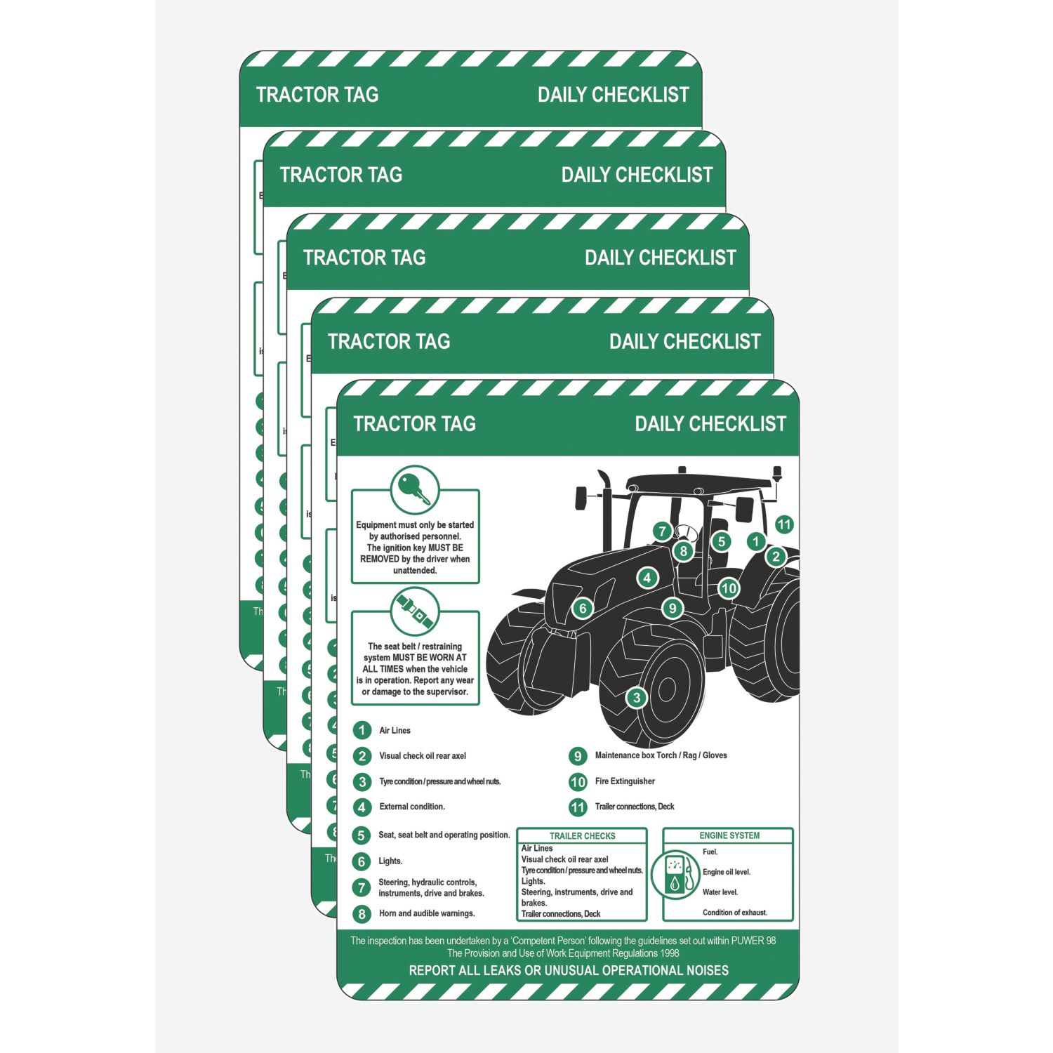 Scafftag Tractor Tag Inserts 10 Pack (556YU)