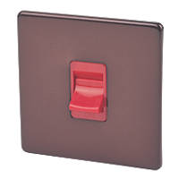 Varilight  45AX 1-Gang DP Cooker Switch Mocha  with Red Inserts