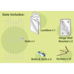 Apollo Wenlock Tall Gate Silver 855mm x 1880mm